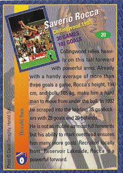1994 Select Cazaly Classics #20 Saverio Rocca Back